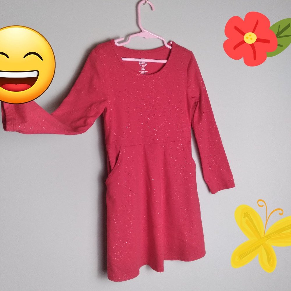 Red Gilitter Skater Dress (6/Sm Girls)  Wonder Nation